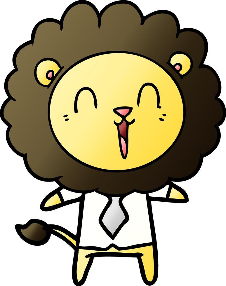 laughing lion cartoon vector