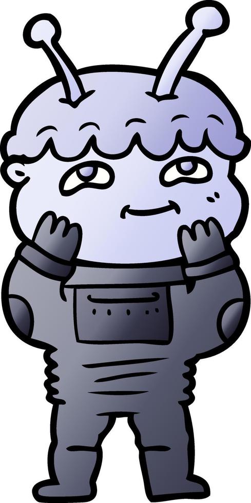 surprised cartoon spaceman vector