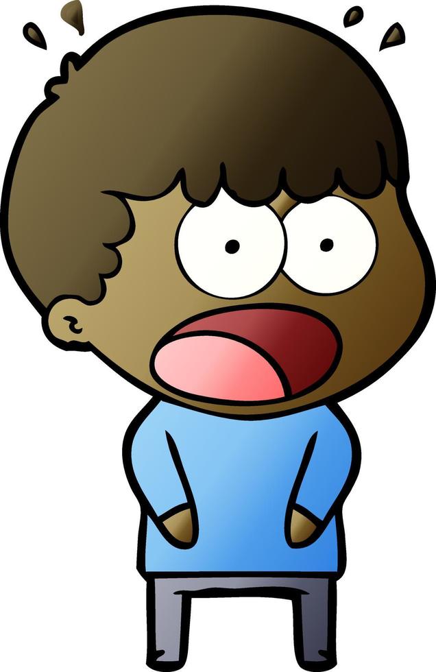 cartoon shocked man vector
