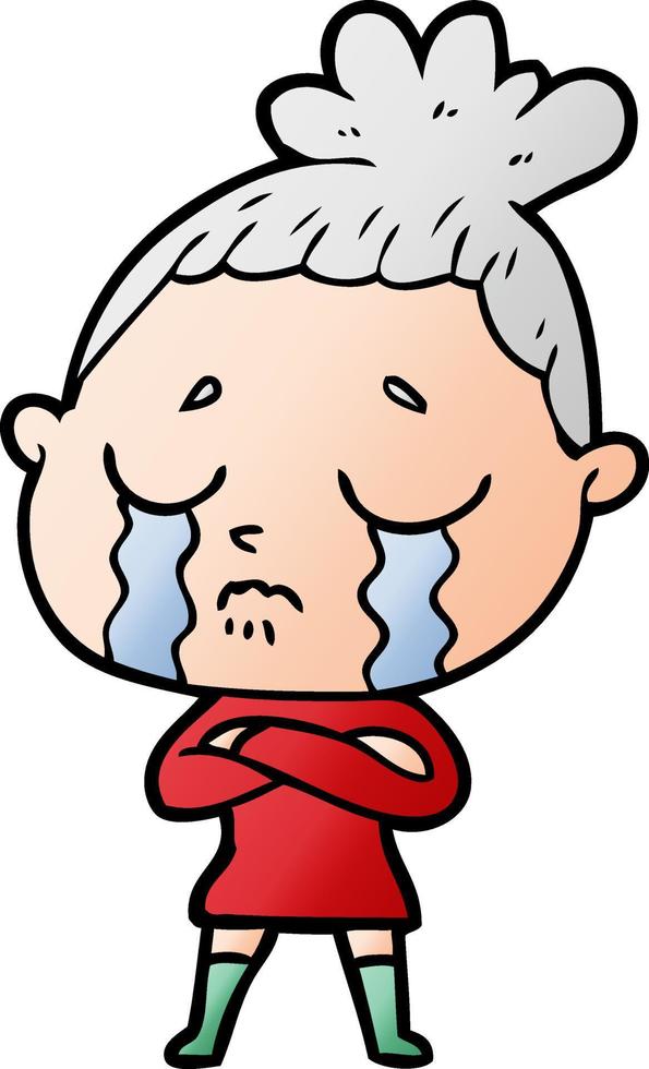 cartoon crying woman vector