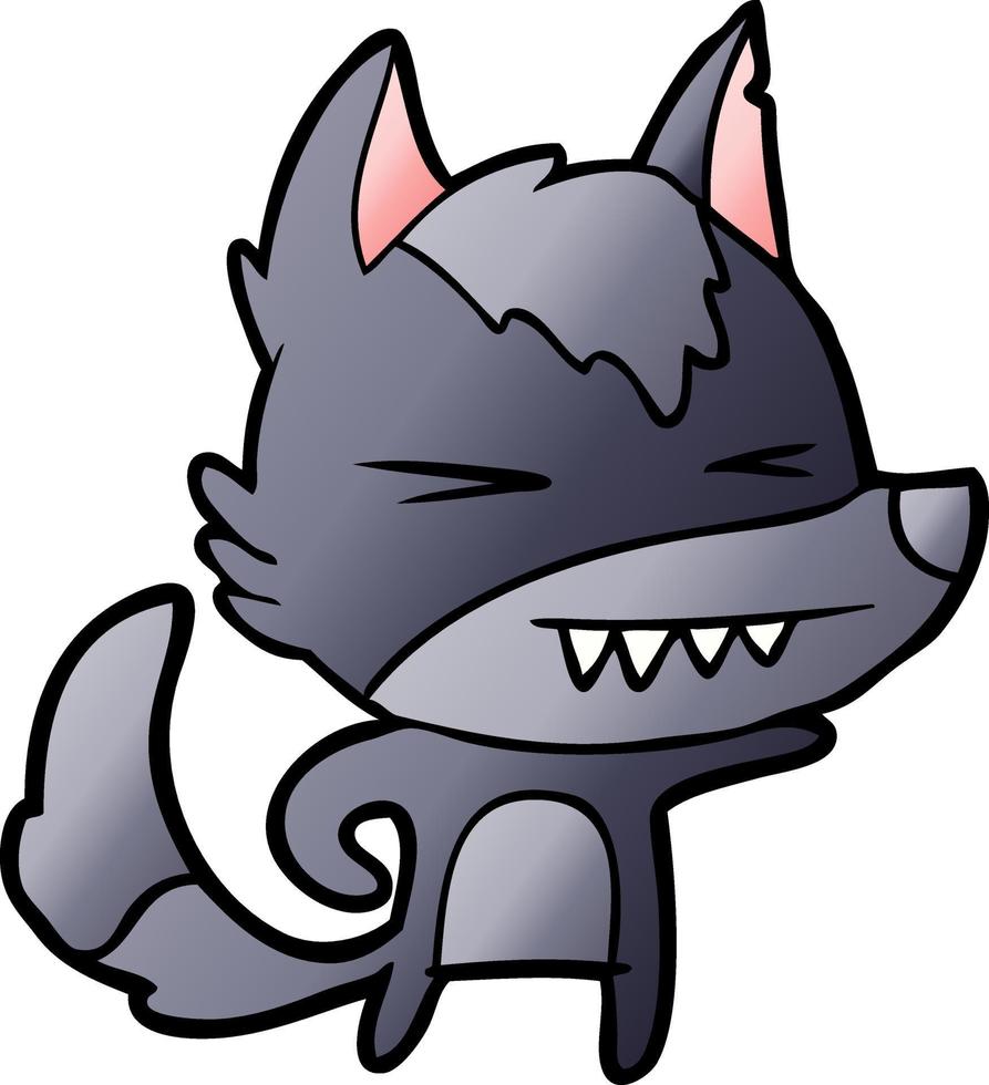 angry wolf cartoon vector