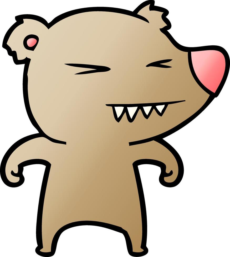 dibujos animados de oso enojado vector