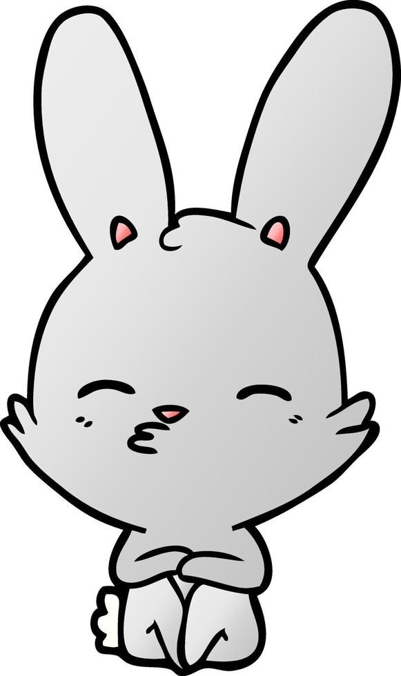 curious bunny cartoon vector