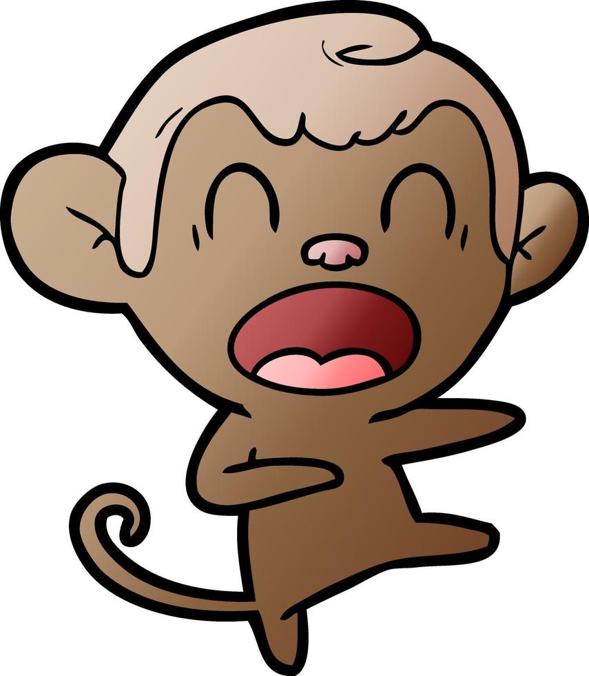 shouting cartoon monkey dancing vector