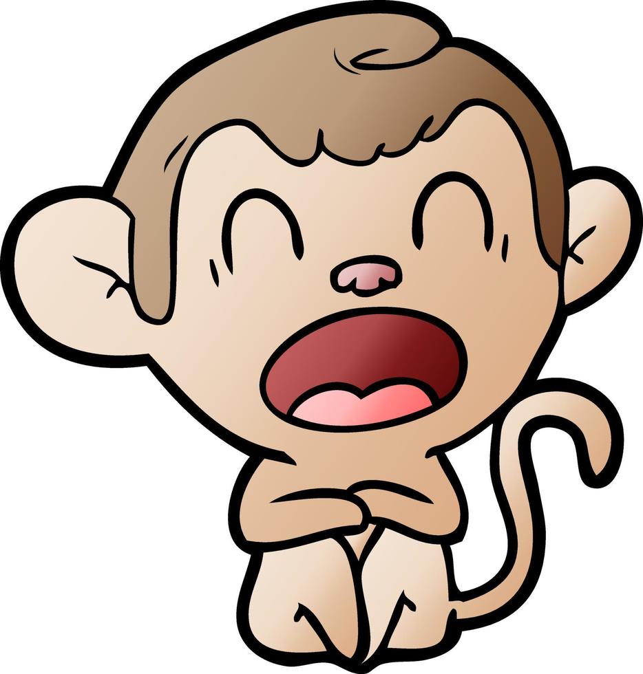 yawning cartoon monkey vector