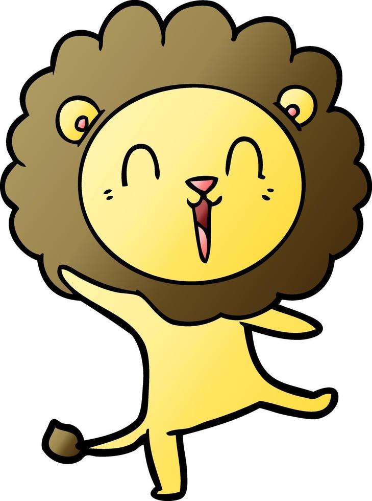 dibujos animados de león riendo vector