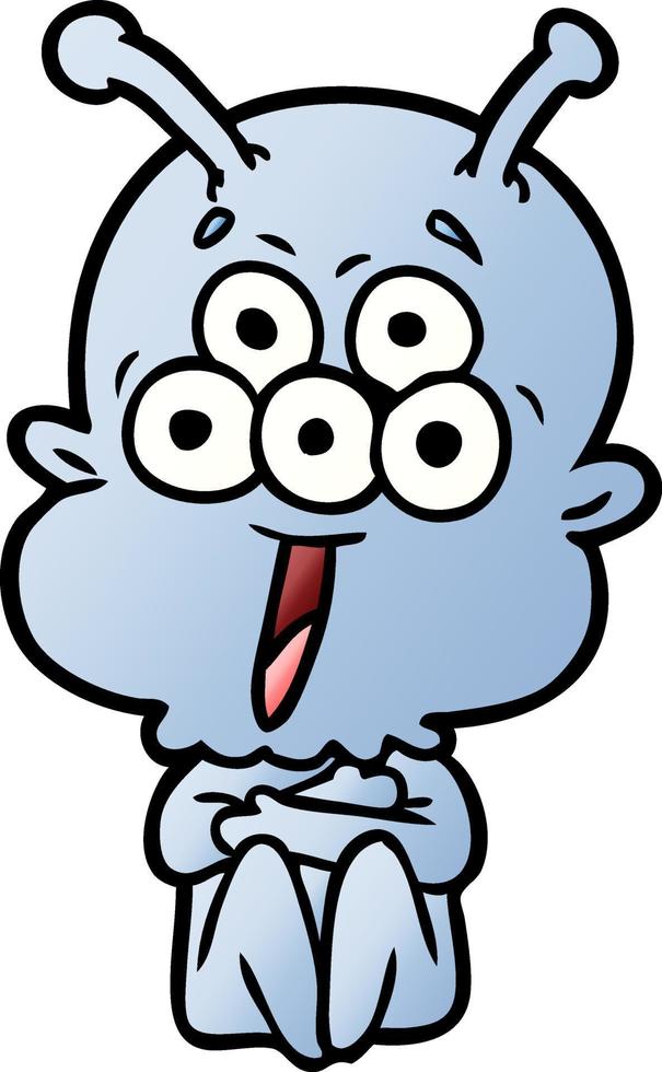 happy cartoon alien vector