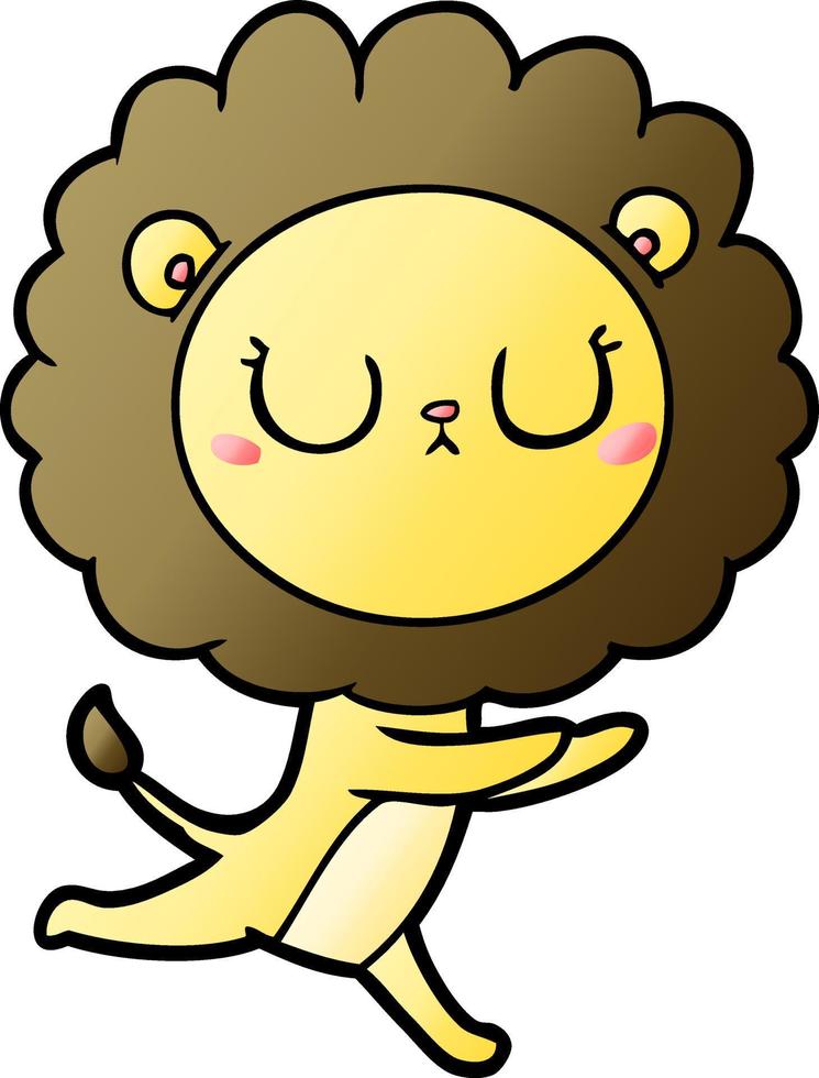 cartoon running lion vector