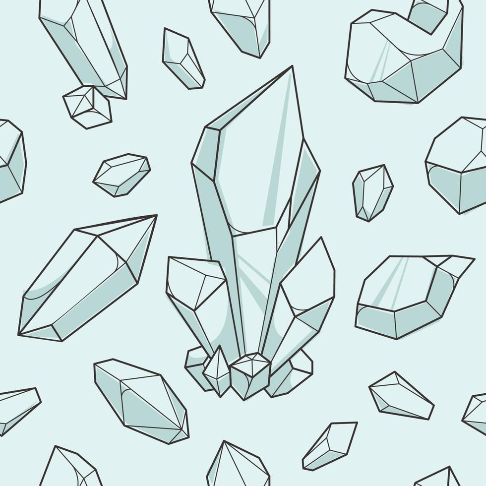 Hand Drawn Aesthetics Crystals Seamless vector