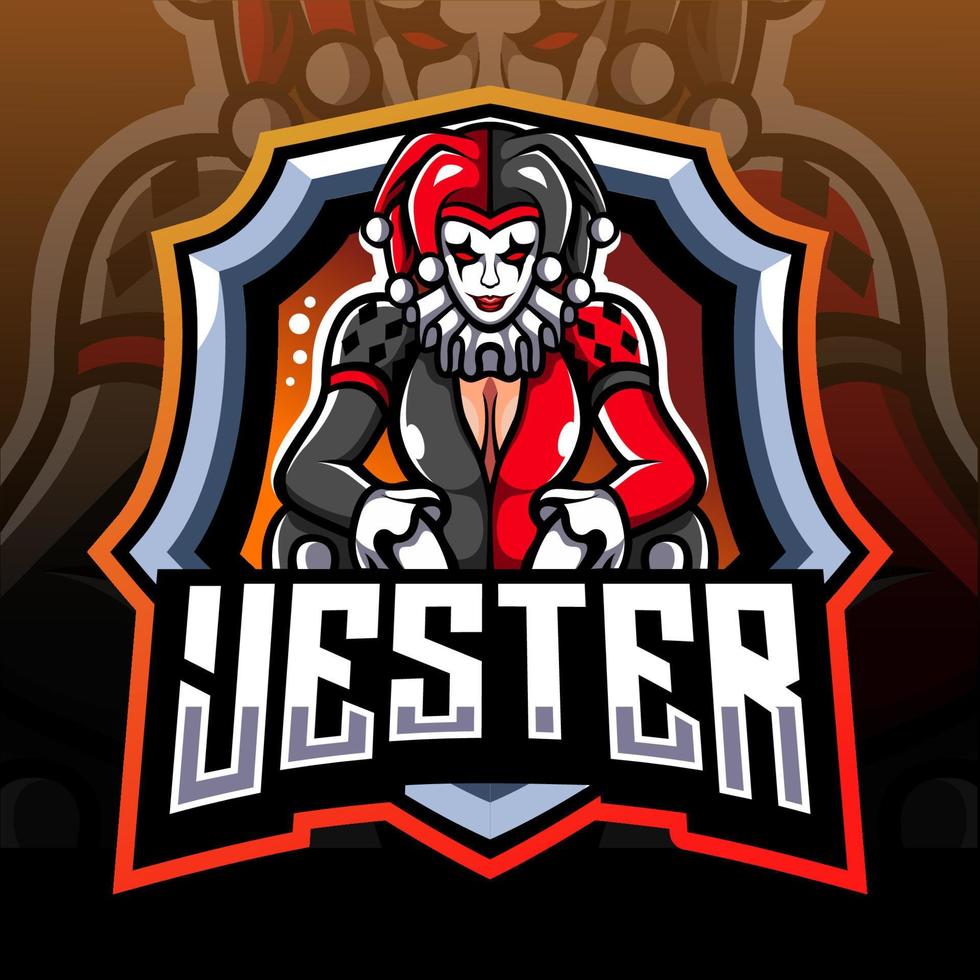 Jester mascot. esport logo design vector