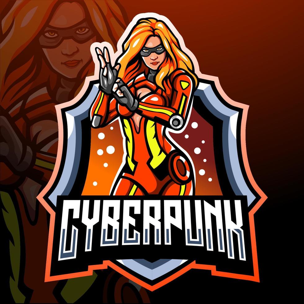 Cyberpunk mascot. esport logo design vector