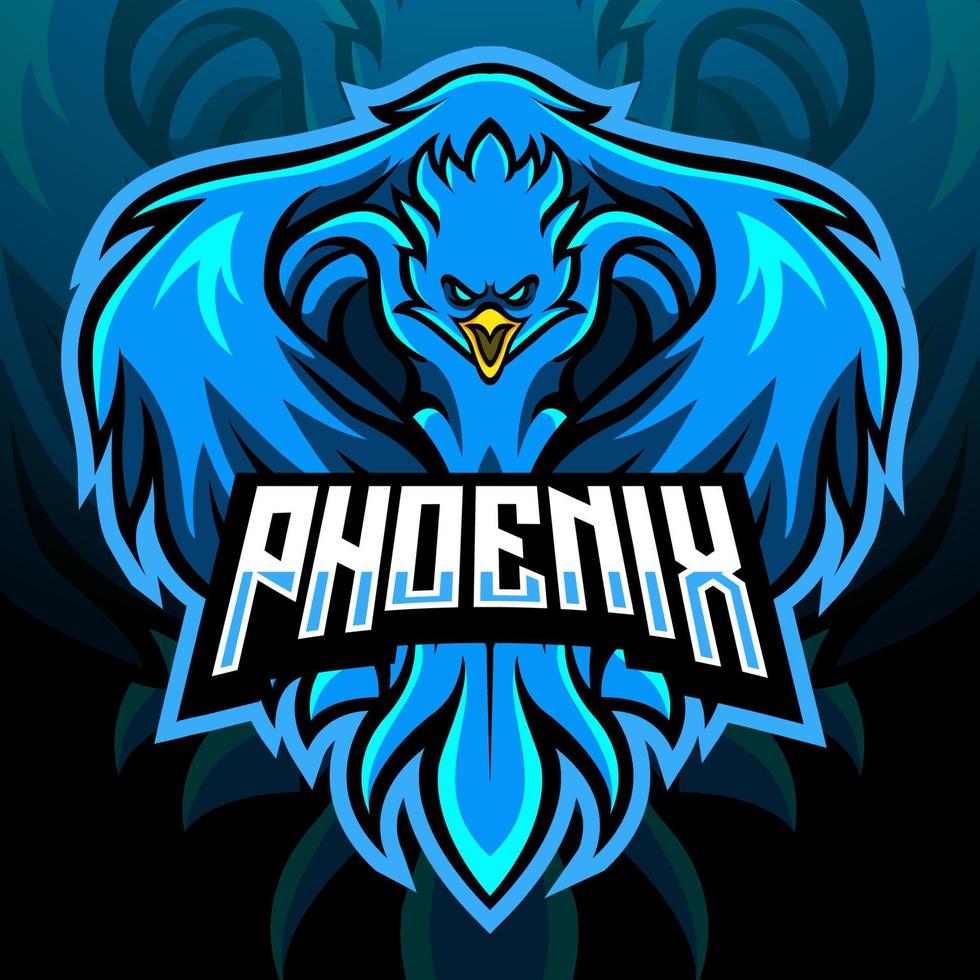 Phoenix bird mascot. esport logo design vector