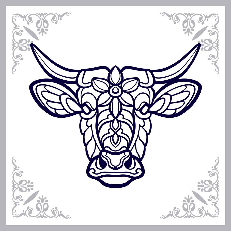 Cow mandala arts isolated on white background vector