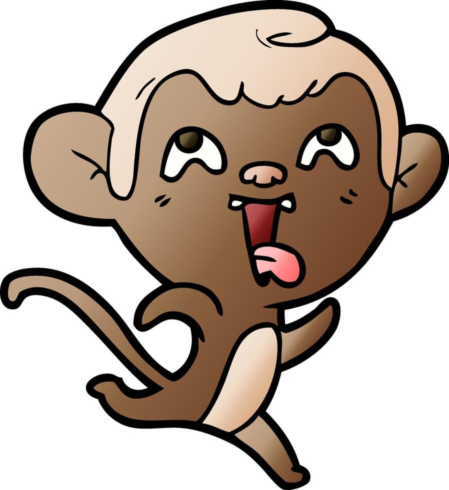 crazy cartoon monkey vector