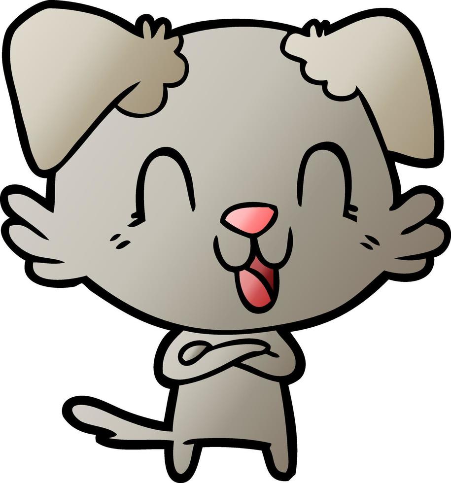 laughing cartoon dog vector