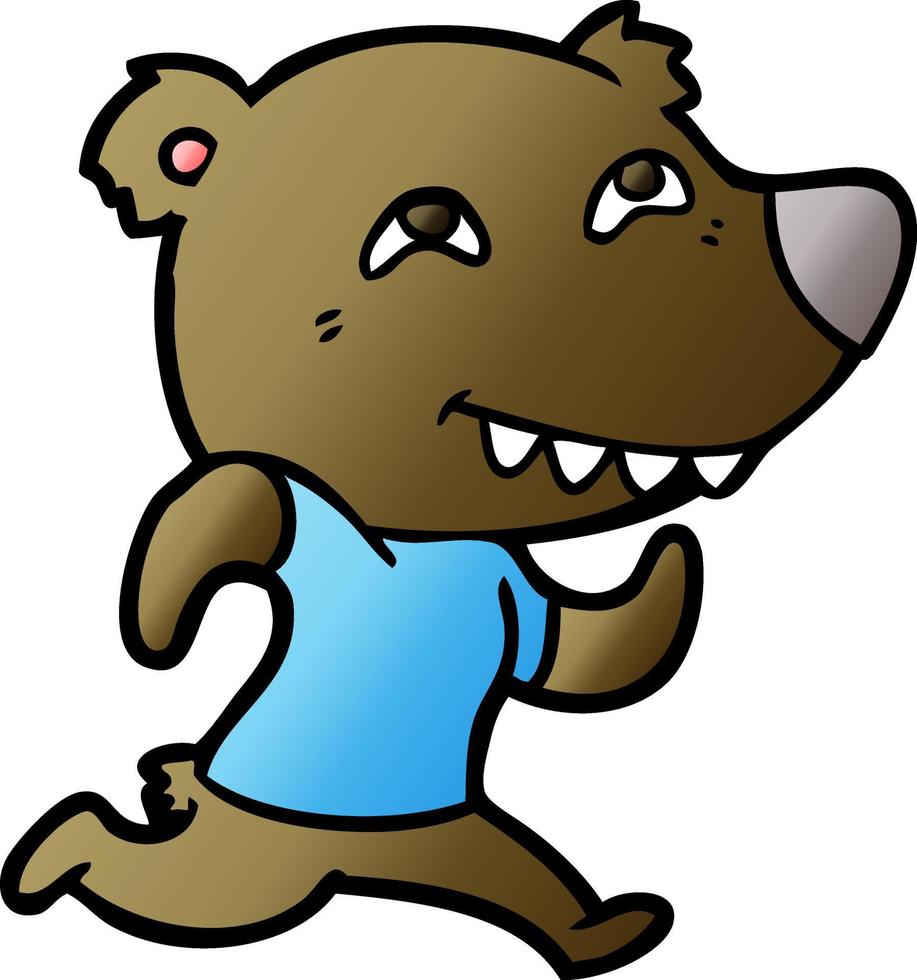 cartoon bear running vector