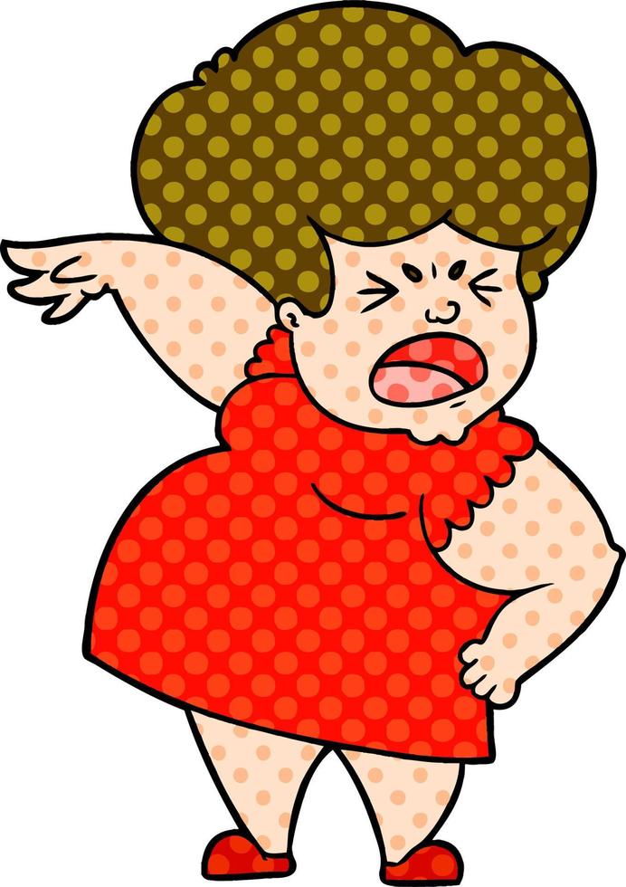 cartoon angry woman vector