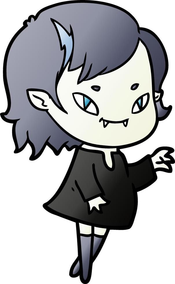 cartoon friendly vampire girl vector