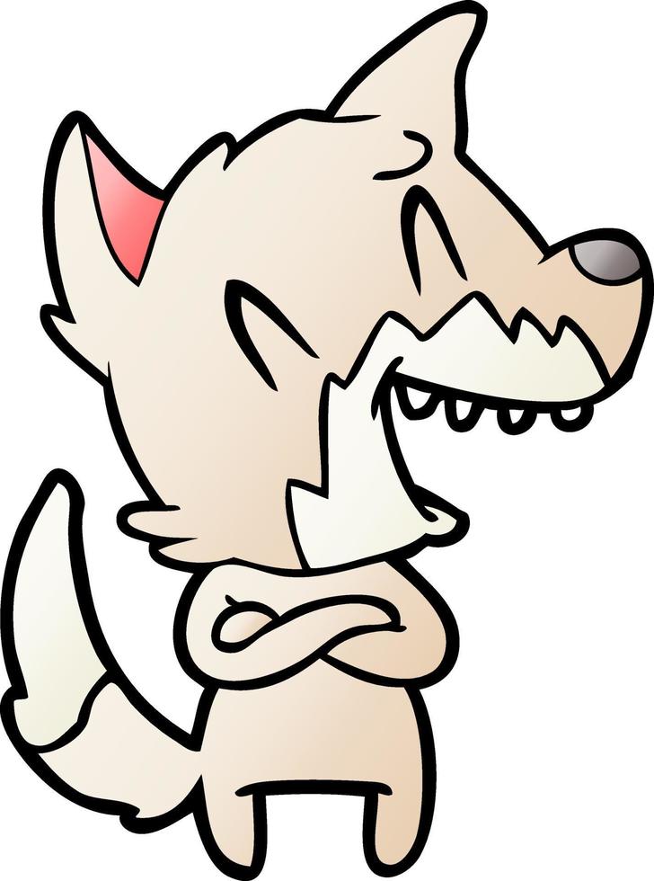 laughing fox cartoon vector