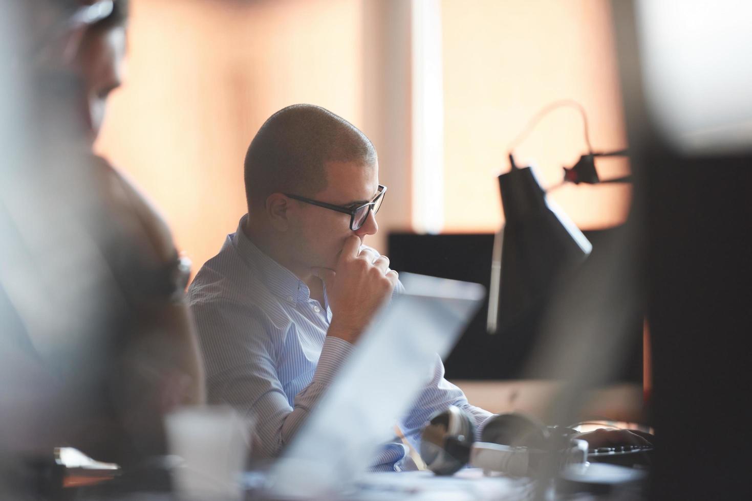 startup business, software developer working on computer photo