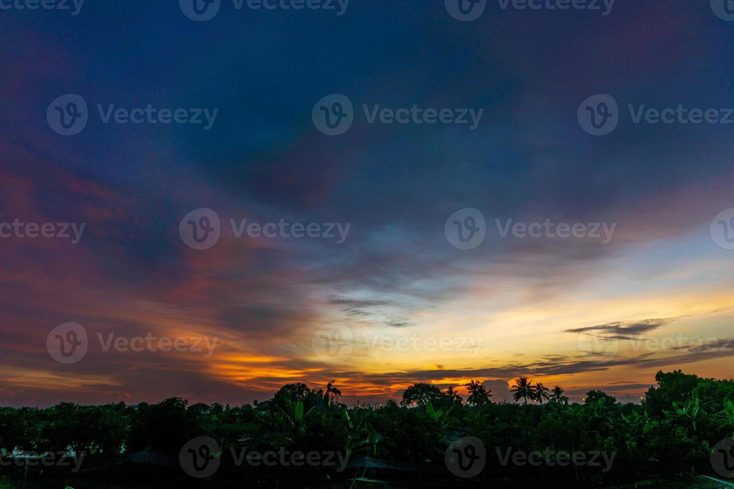 beautiful sunset over the field photo