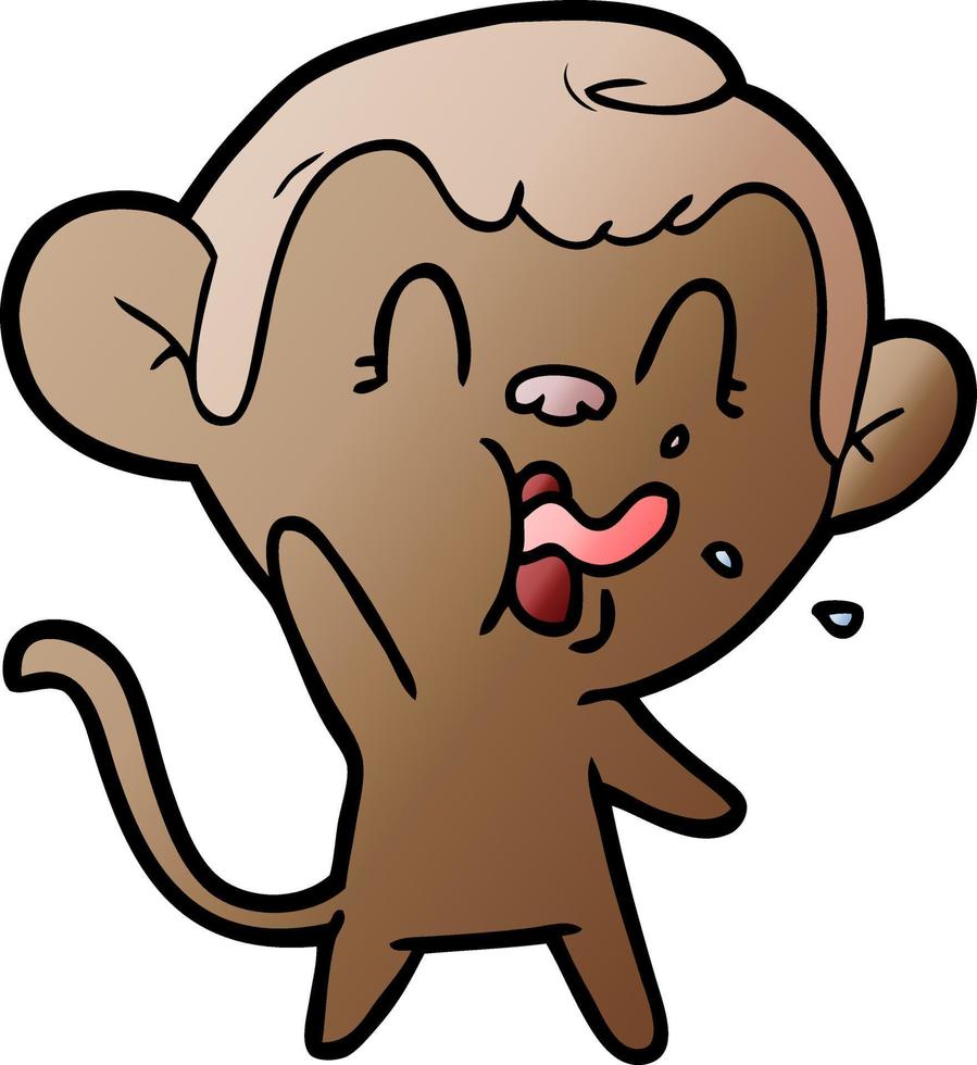 crazy cartoon monkey vector