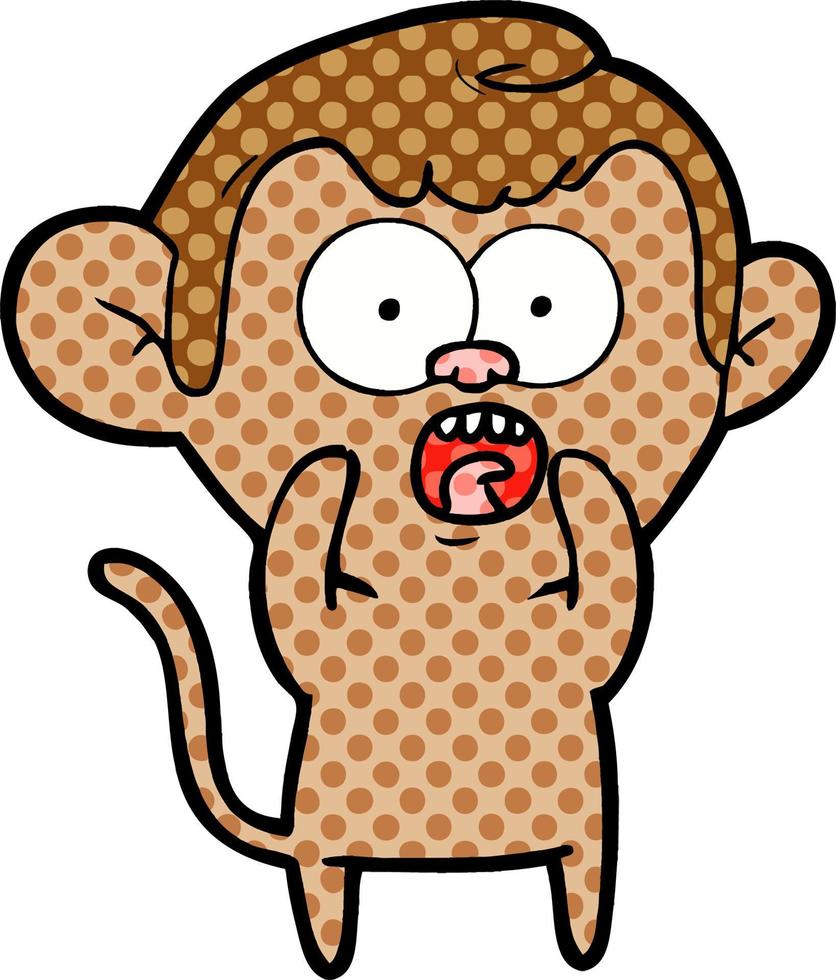 cartoon shocked monkey vector