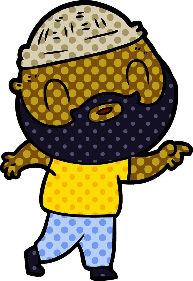 cartoon bearded man vector