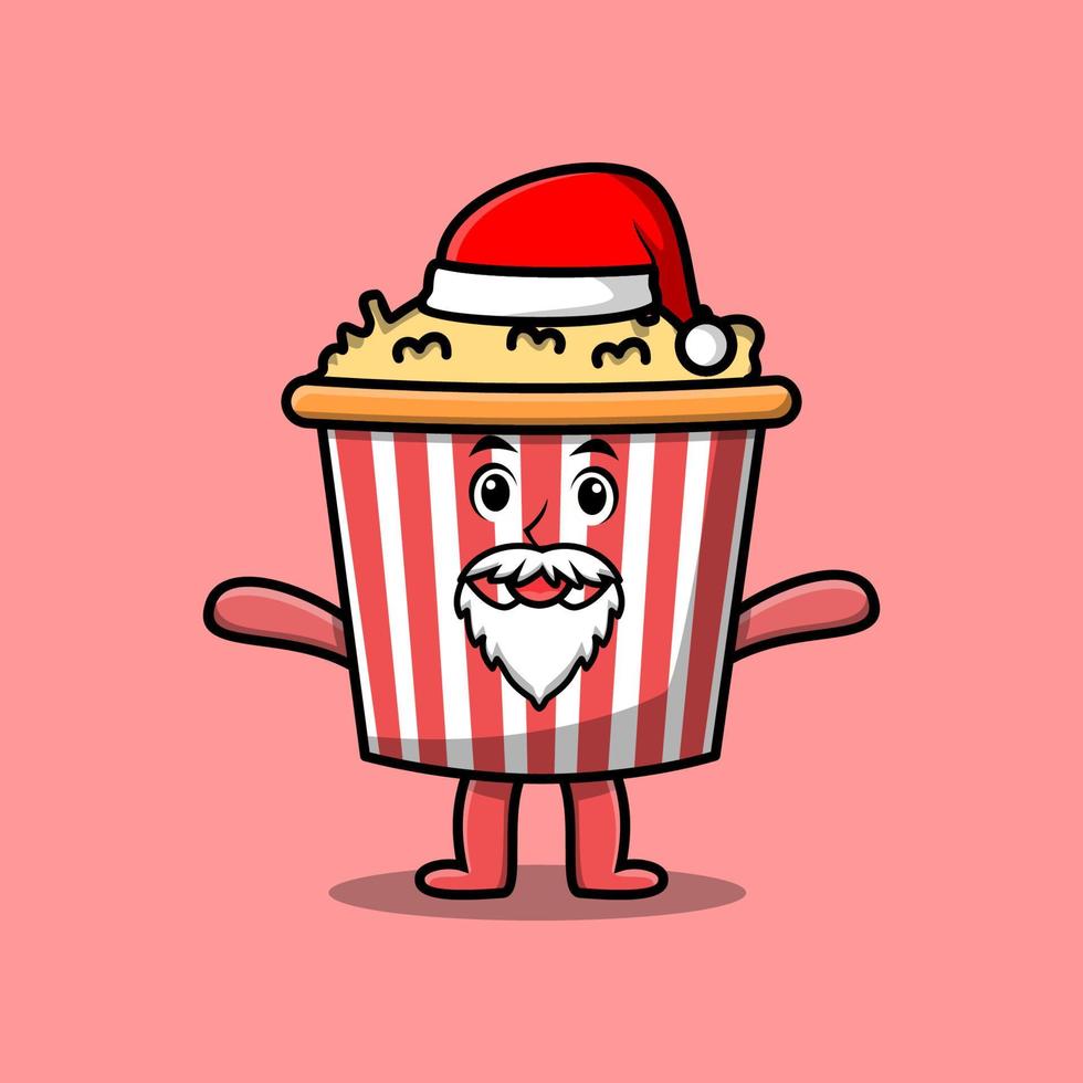 Cartoon character Popcorn santa claus character vector