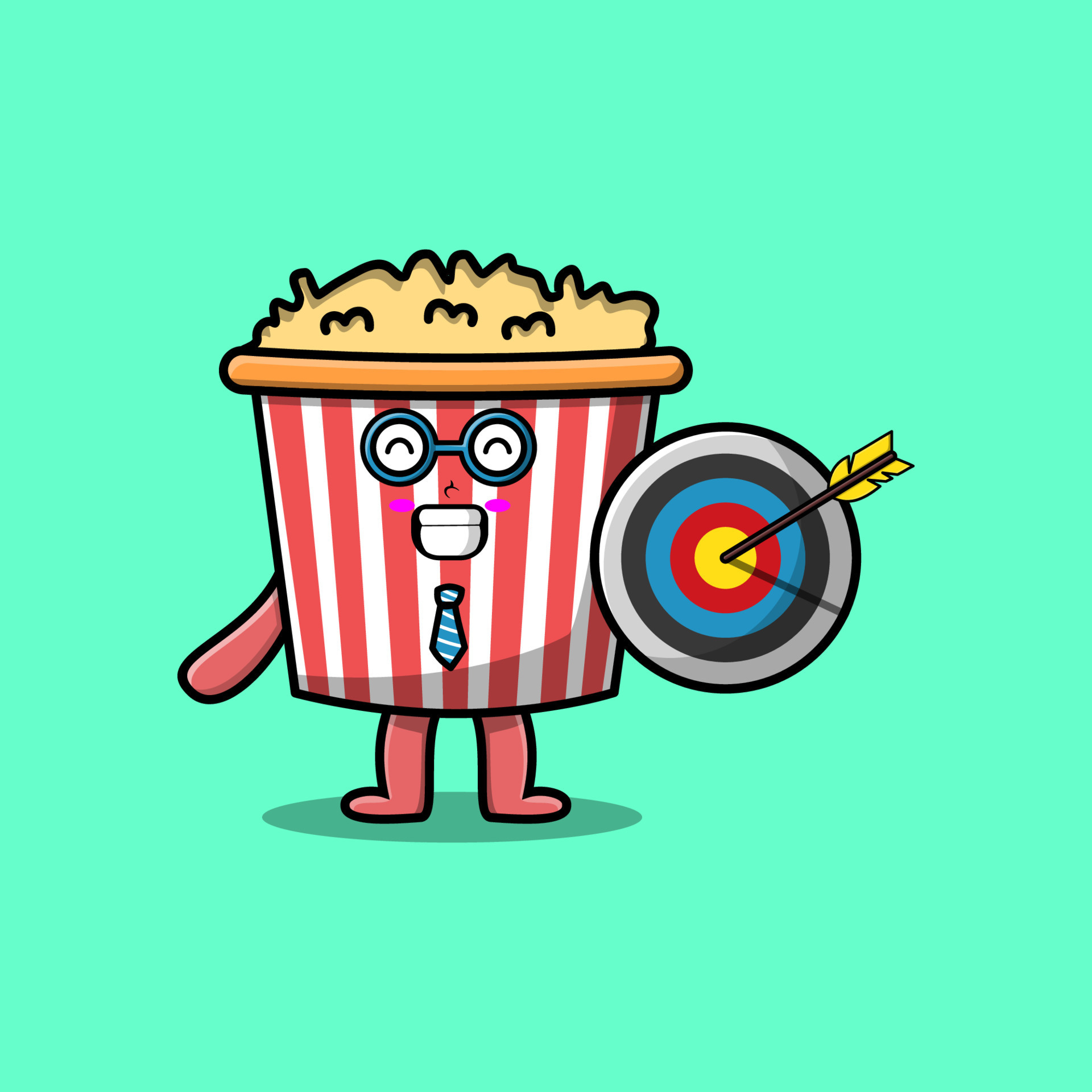 Cute cartoon Popcorn businessman holding target 12427958 Vector Art at Vecteezy Cute cartoon Popcorn businessman holding target 12427958 Vector Art at Vecteezy