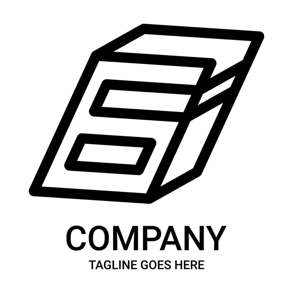Outline number 6 logo design vector