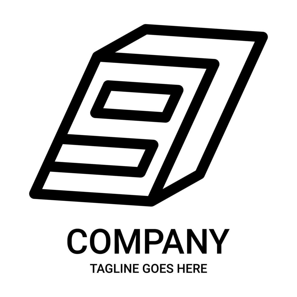 Outline number 9 logo design vector