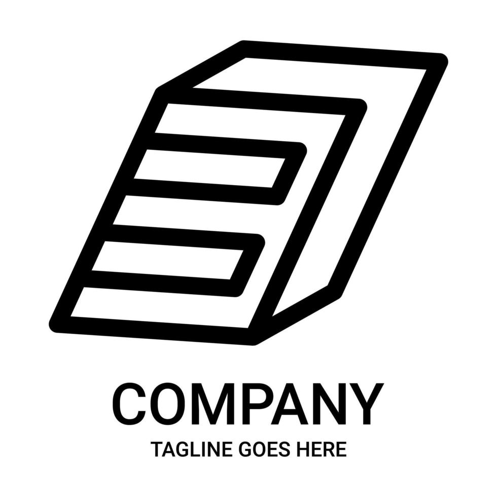 Outline number 3 logo design vector