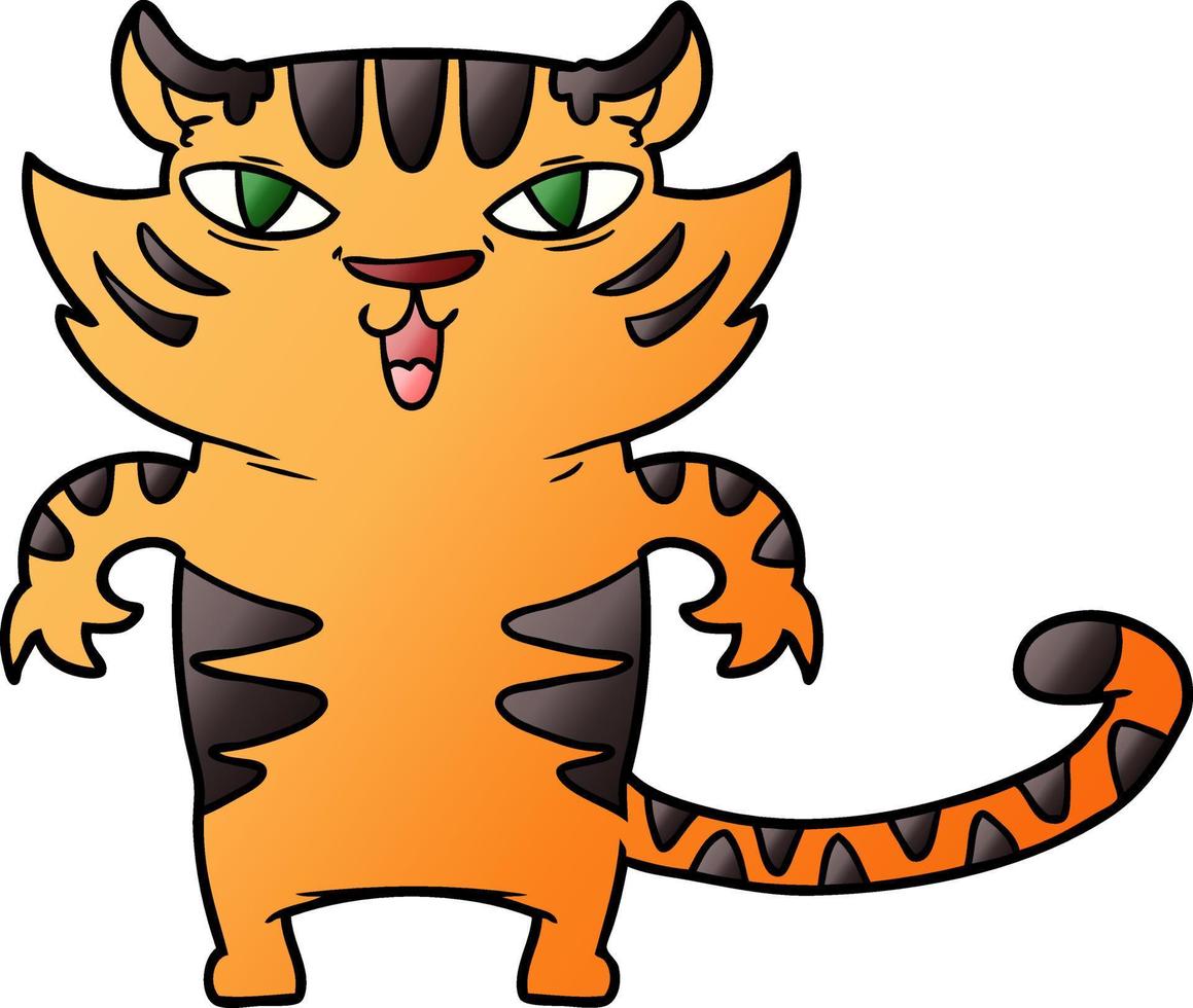 happy cartoon tiger vector