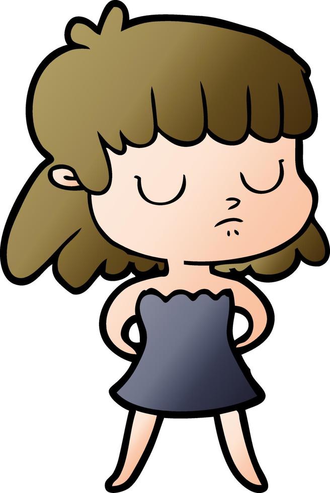 cartoon indifferent woman vector