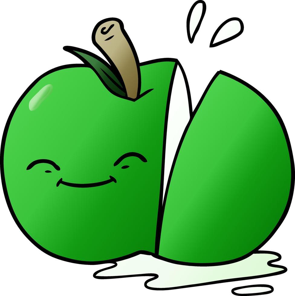 cartoon sliced apple vector