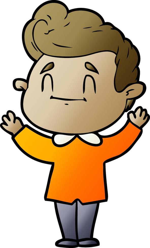 hombre feliz de dibujos animados vector