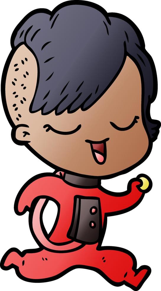happy cartoon girl vector