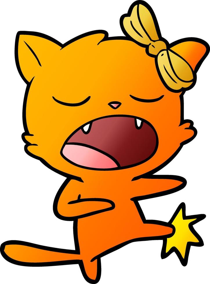 cartoon kicking cat vector