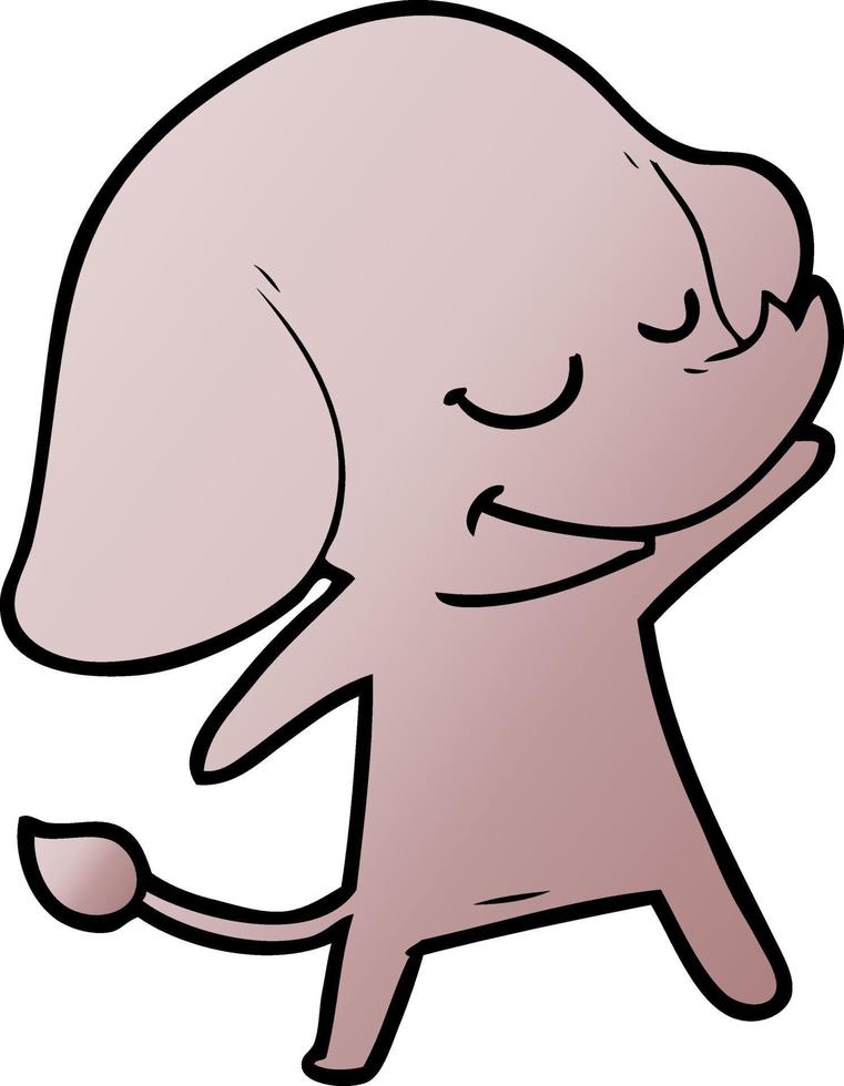 cartoon smiling elephant vector