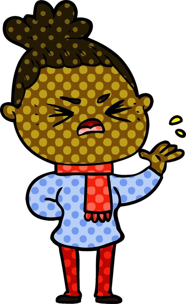 cartoon angry woman vector