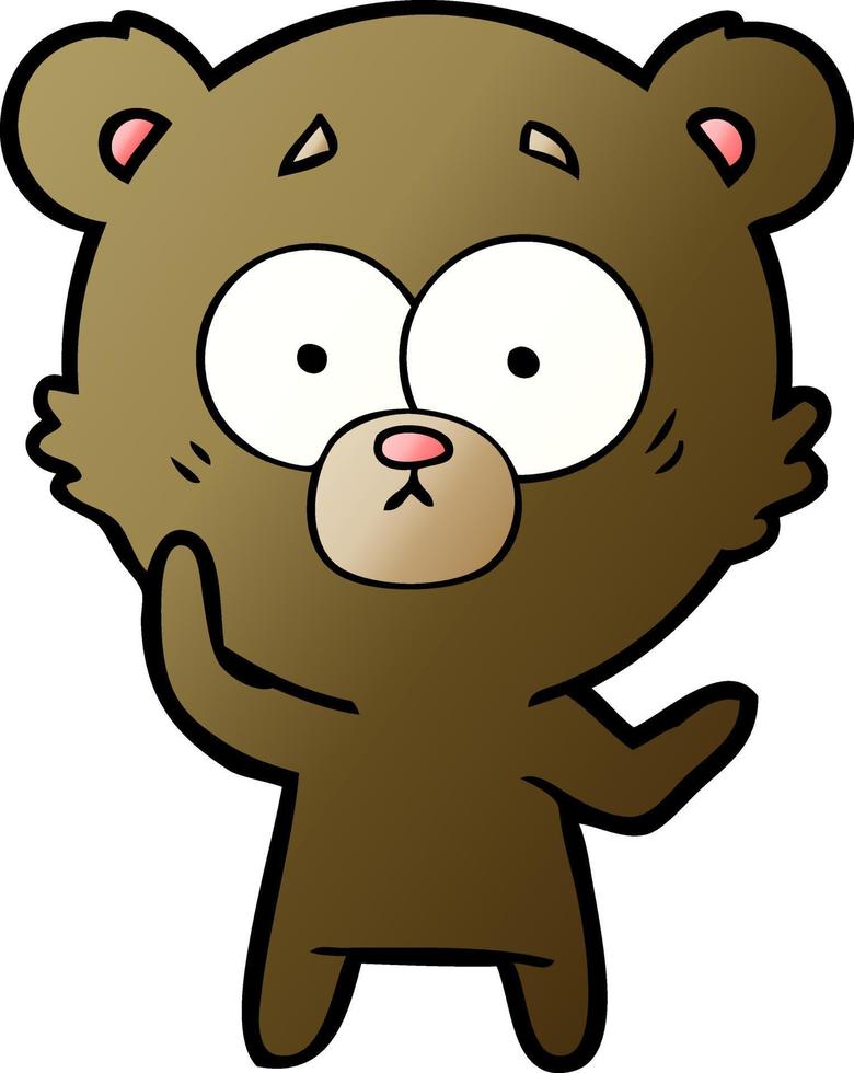 surprised bear cartoon vector