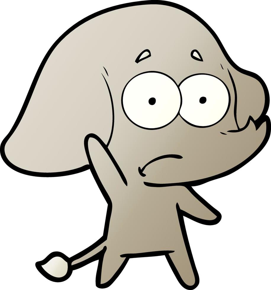 cartoon unsure elephant vector