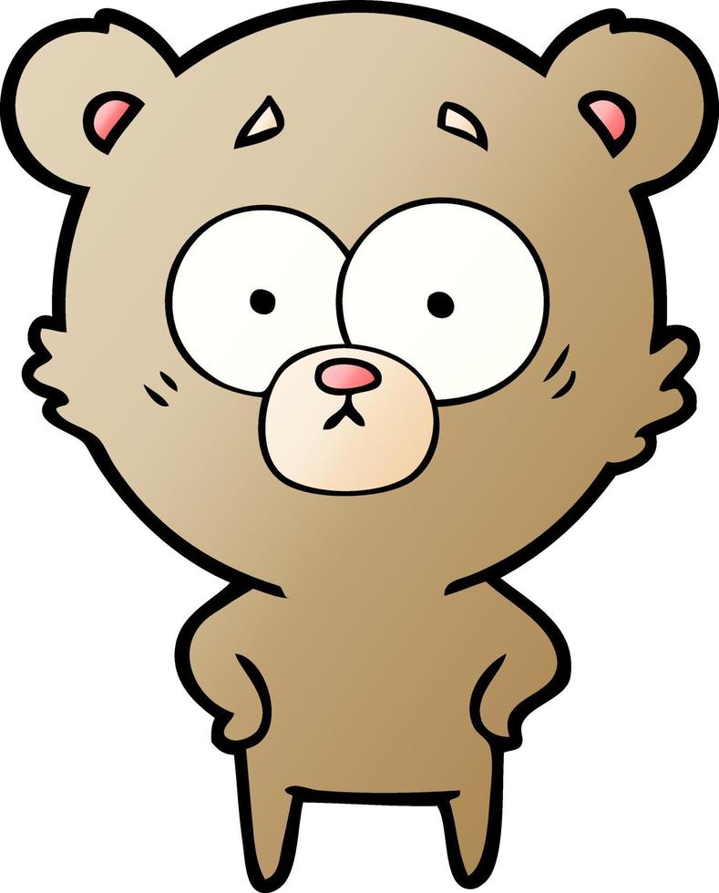 surprised bear cartoon vector