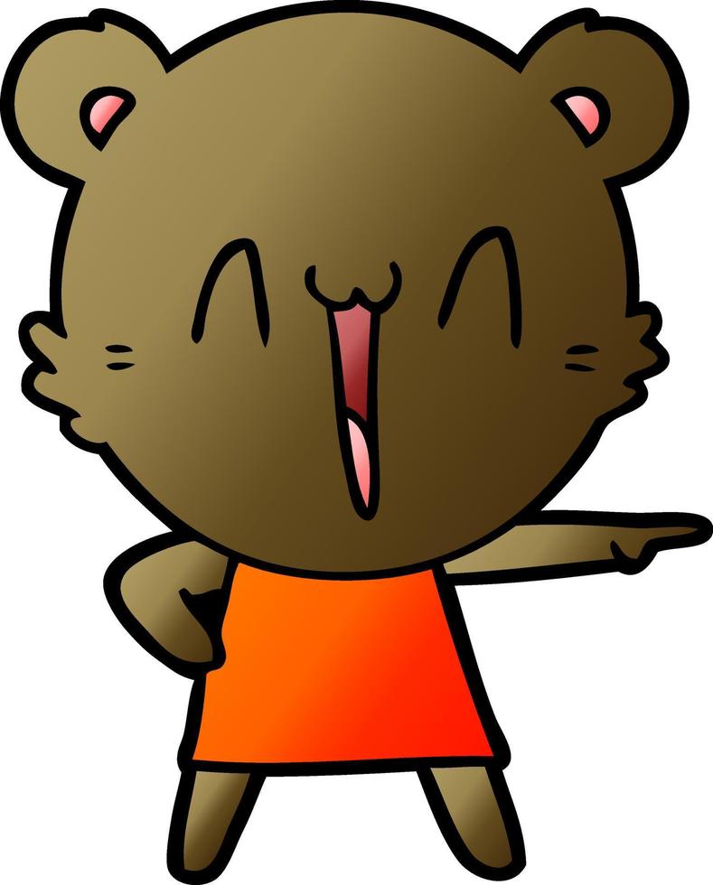 dibujos animados de oso feliz vector