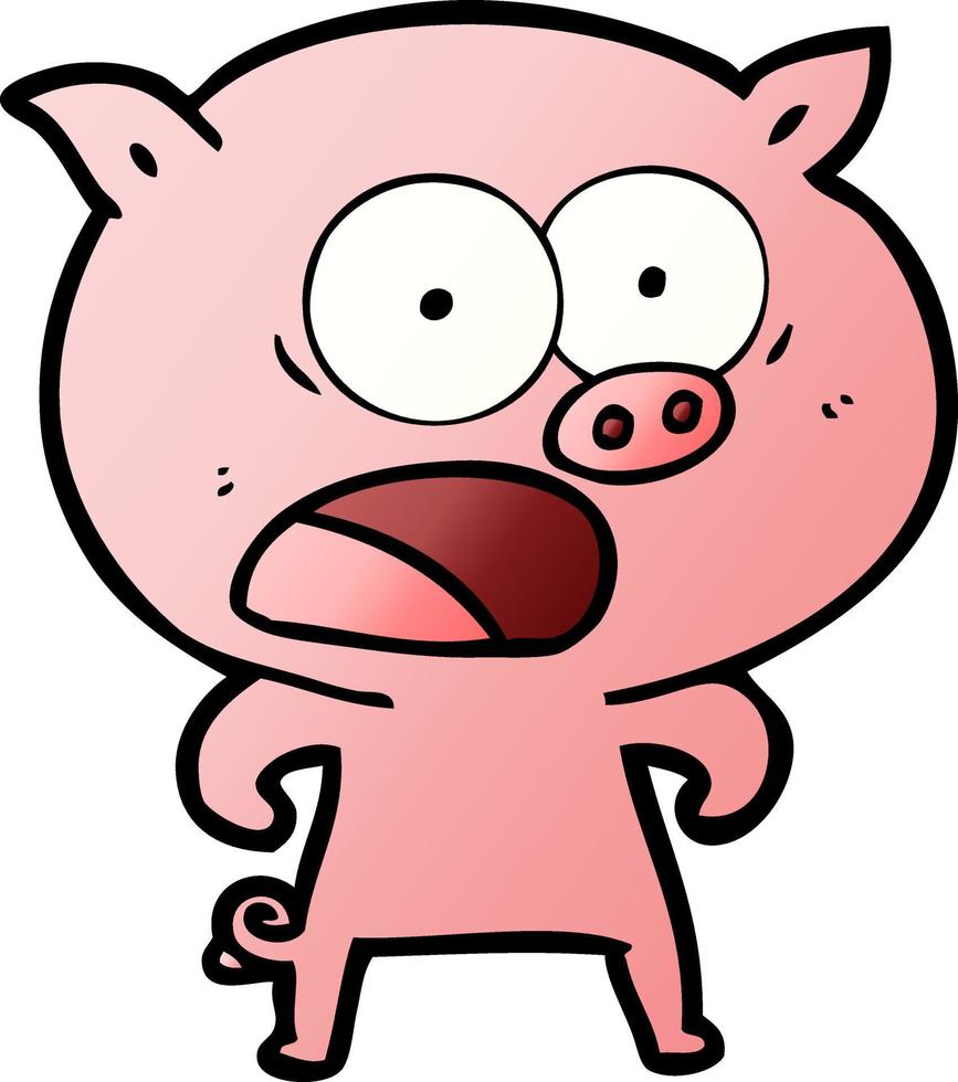 cerdo de dibujos animados gritando vector