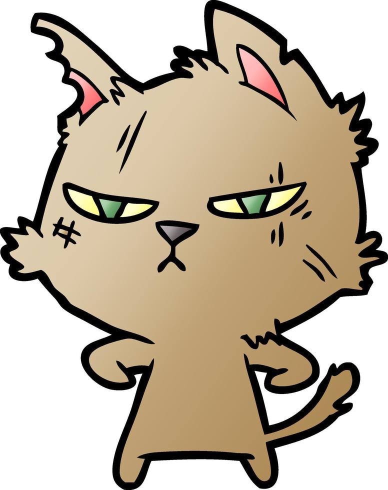 gato duro de dibujos animados vector