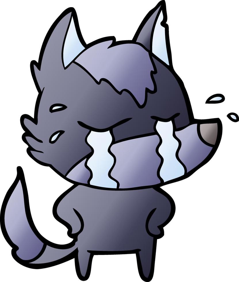 cartoon crying wolf 12428654 Vector Art at Vecteezy