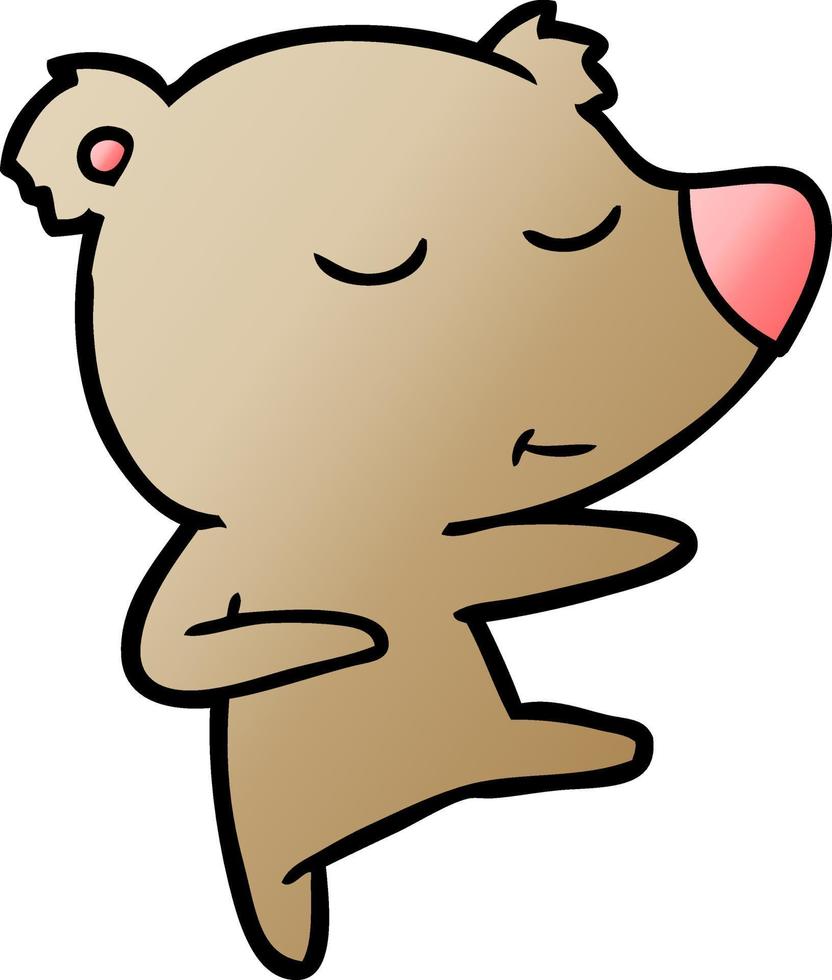 happy cartoon bear dancing vector