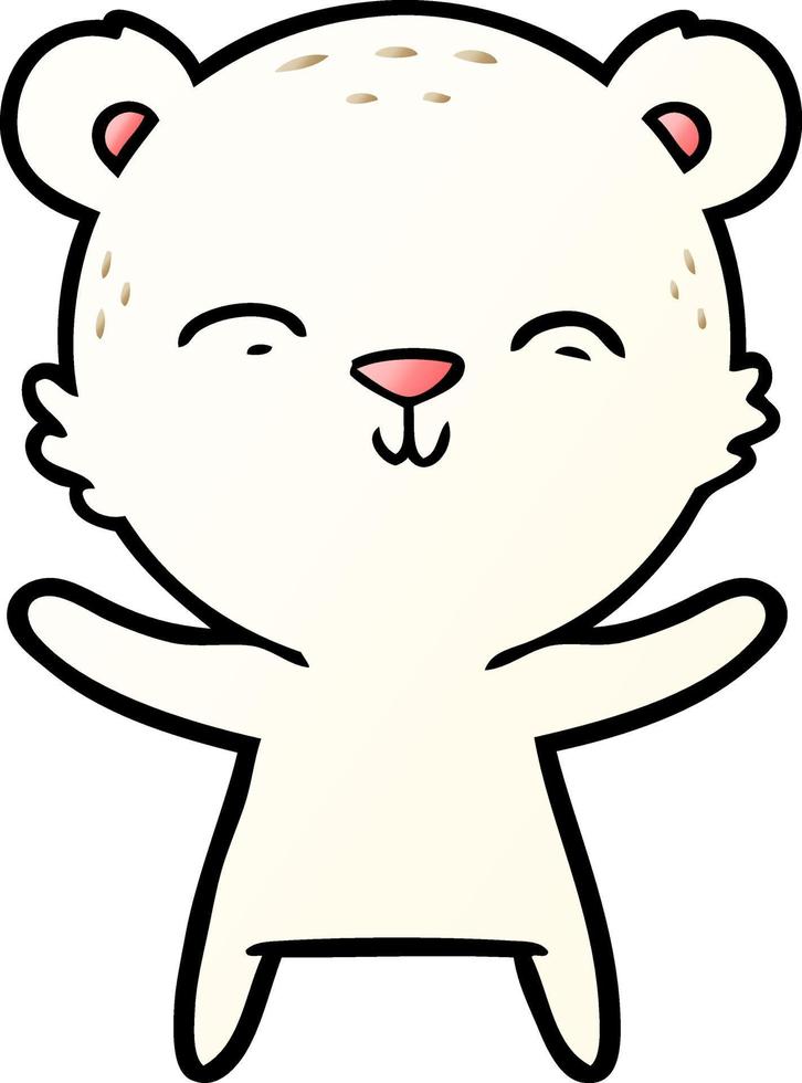 happy cartoon polar bear vector